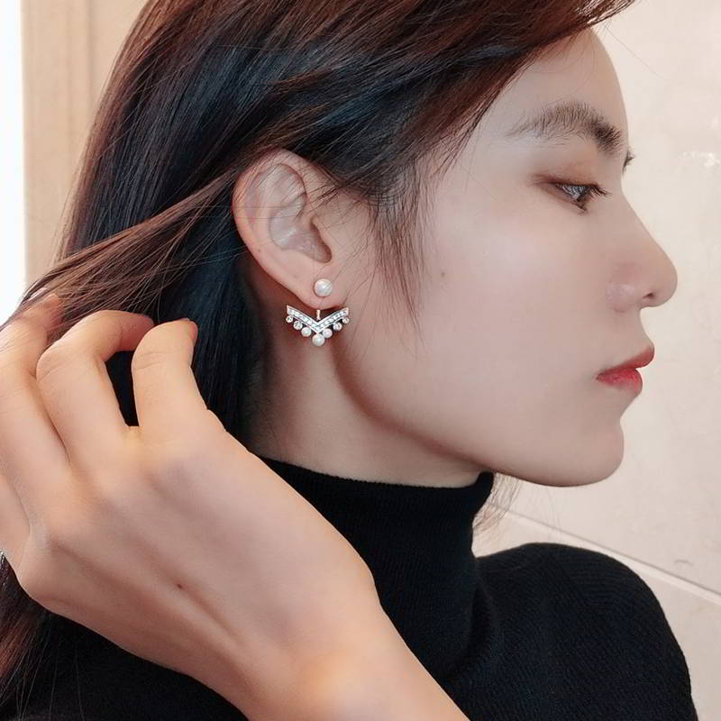 AAA Freshwater Pearl Earrings | Real Pearl Earrings Jackets | Pearl Diamond Earrings in Sterling Silver