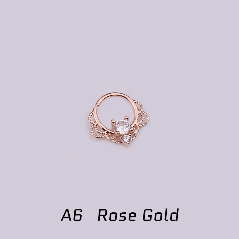 20G Titanium 20G CNC Pave Clicker Ring - Nose, Cartilage, Earlobe