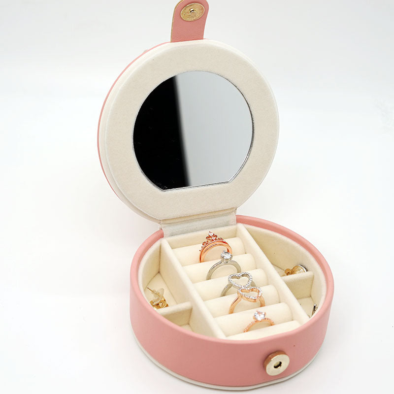 Women's Mini stud earrings rings Jewelry Box | Travel Portable Jewelry PU Box