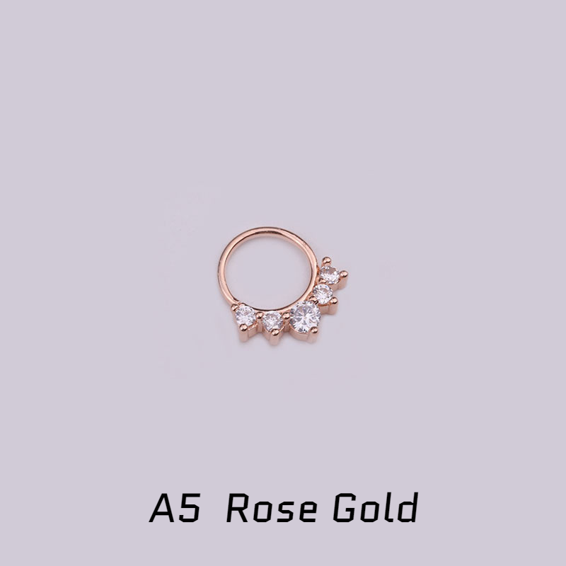 20G Titanium 20G CNC Pave Clicker Ring - Nose, Cartilage, Earlobe