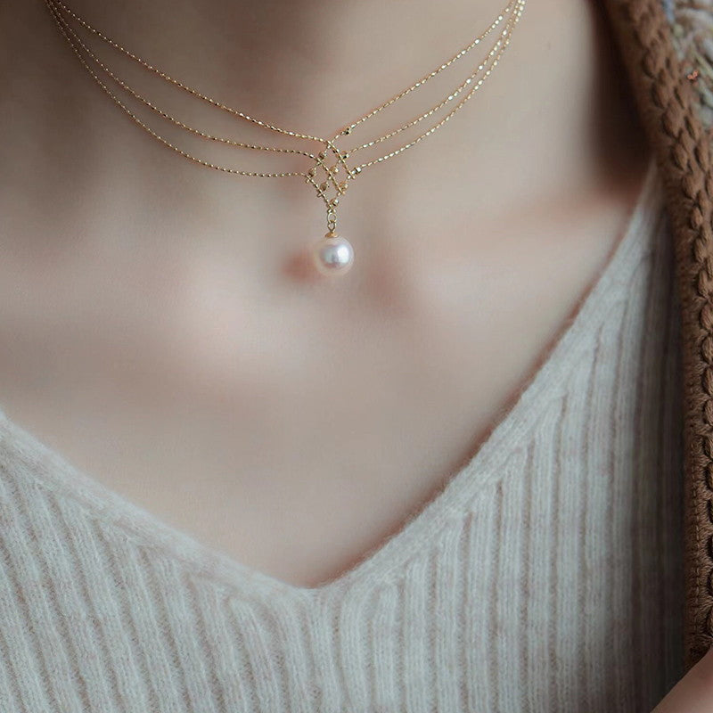 Super Beautiful AAA Freshwater Pearl Pendant | Multi Strand Pearl Pendant Necklace | Pearl Pendant in 18K Gold Plated