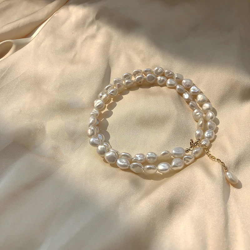 AAA Baroque Pearl Jewelry Set | Baroque Pearl Necklace | Baroque Pearl Bracelet (5-6mm)