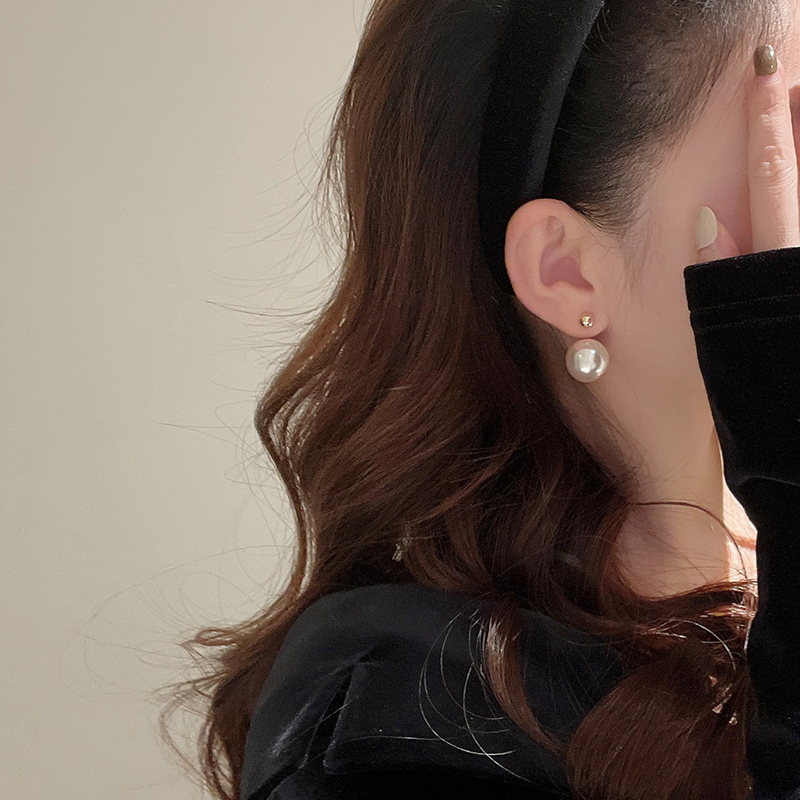 16MM Large Pearl Drop Earrings | Detachable Pearl Earring Jackets | Gold Pearl Stud Earrings with Sterling Silver Pins