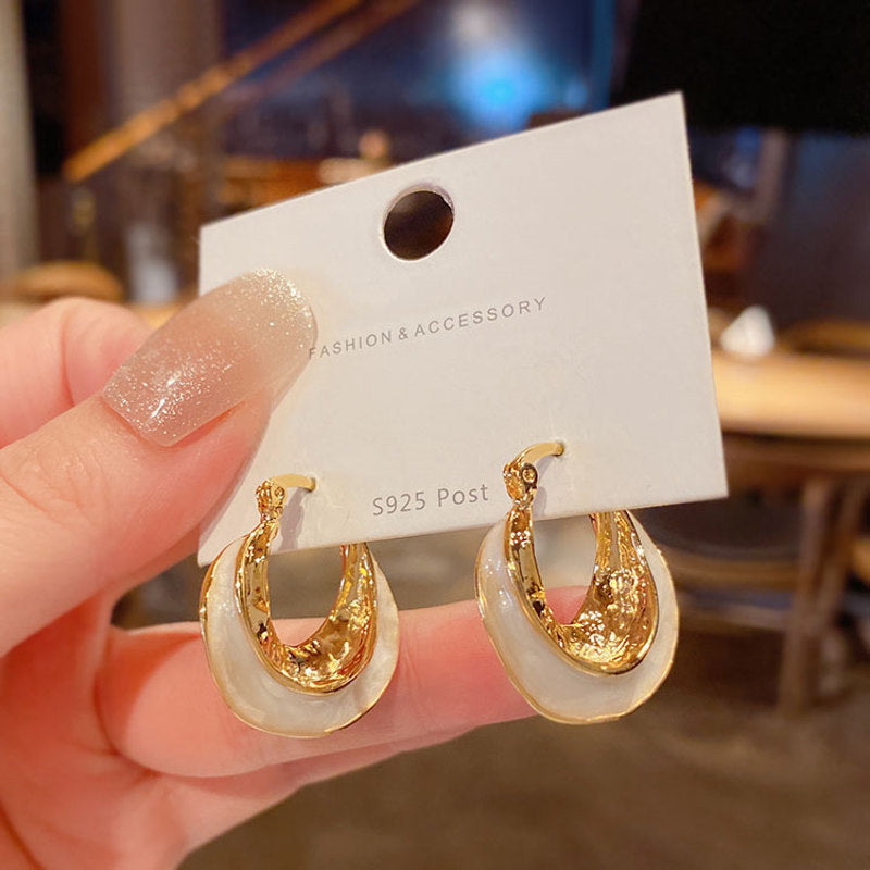 Irregular Gold Hoop Earrings | Glaze Gold Hoop Earrings in 14K Gold Plated
