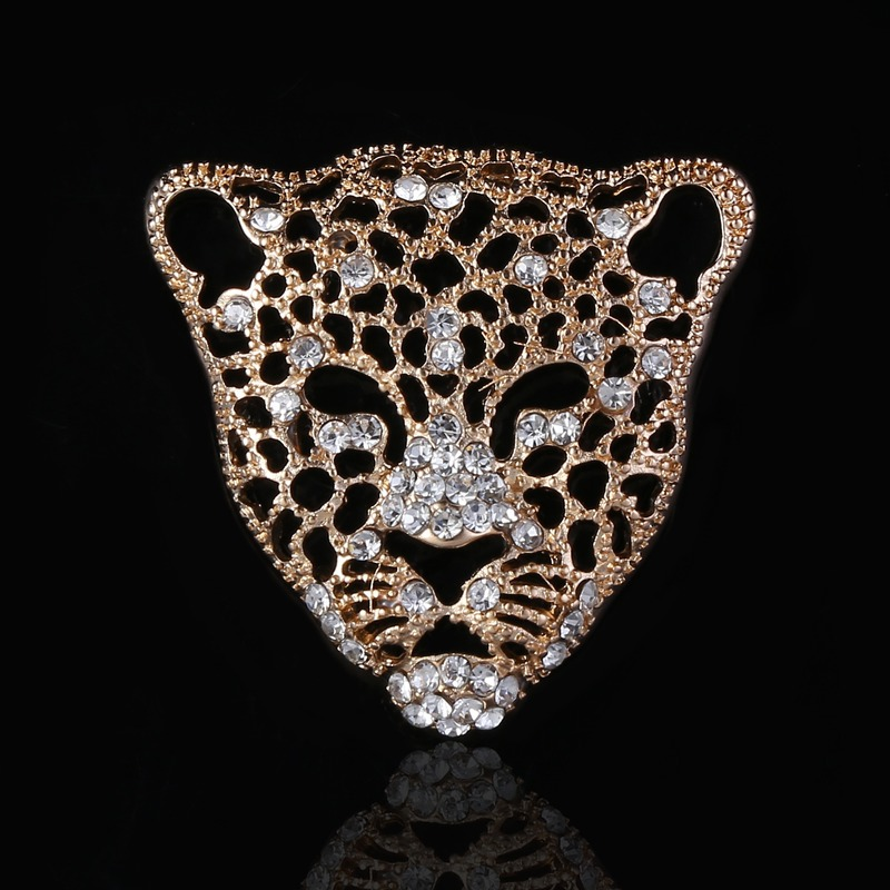 Leopard style Brooch for Men Gold Silver Black Cheetah Brooch Pin