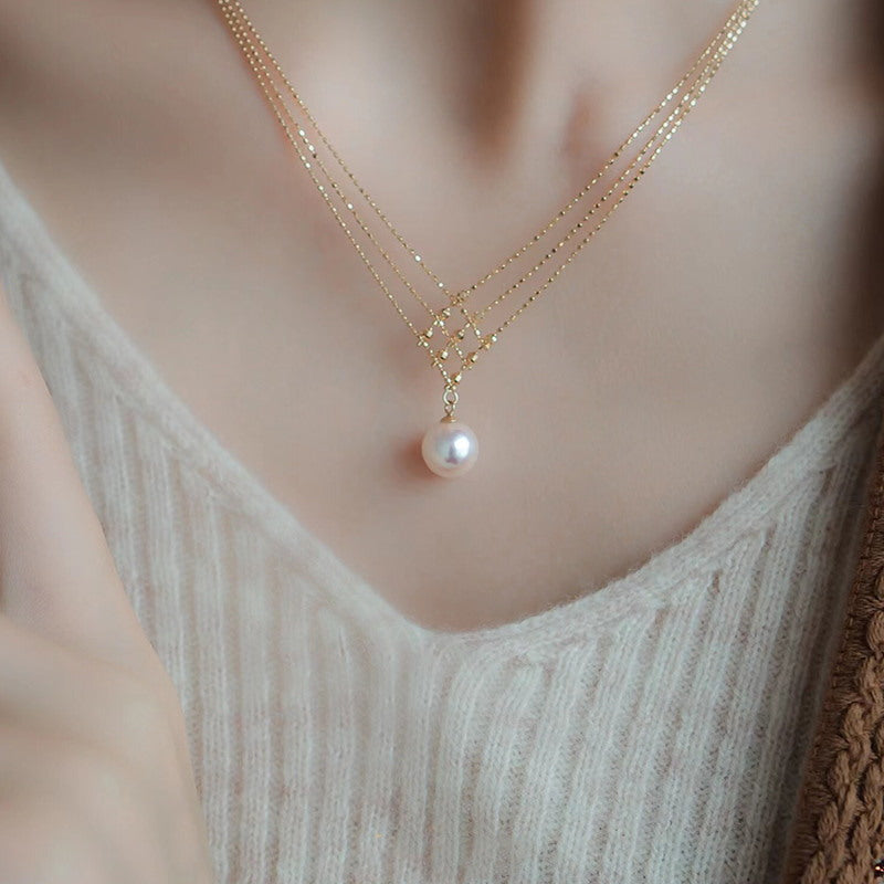 Super Beautiful AAA Freshwater Pearl Pendant | Multi Strand Pearl Pendant Necklace | Pearl Pendant in 18K Gold Plated