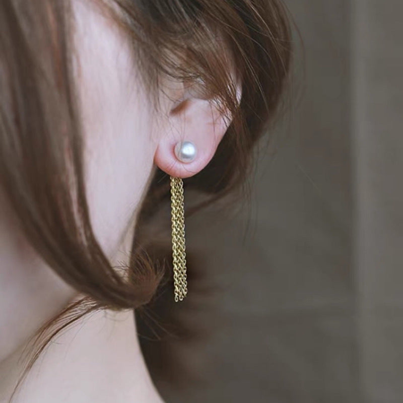 Freshwater Pearl Earrings with Long and Short Tassel  | Real Pearl Earring Jackets with Sterling Silver Pins