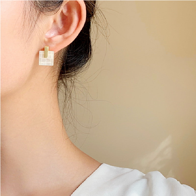 Boucles d'oreilles à tige en or Boucles d'oreilles en nacre en argent sterling