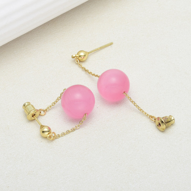 Pearl Dangle Earrings | Faux Pearl Earrings | Dangle Pearl Earrings with Silver Pins (10mm)