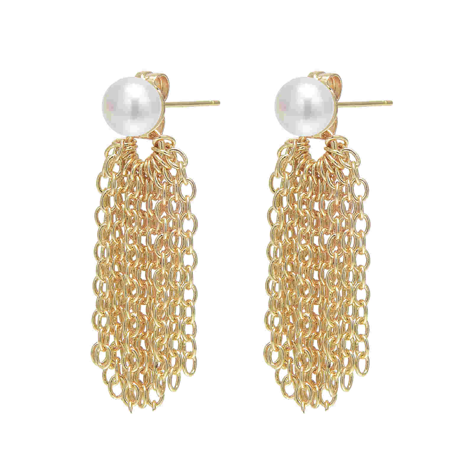 Freshwater Pearl Earrings with Long and Short Tassel  | Real Pearl Earring Jackets with Sterling Silver Pins