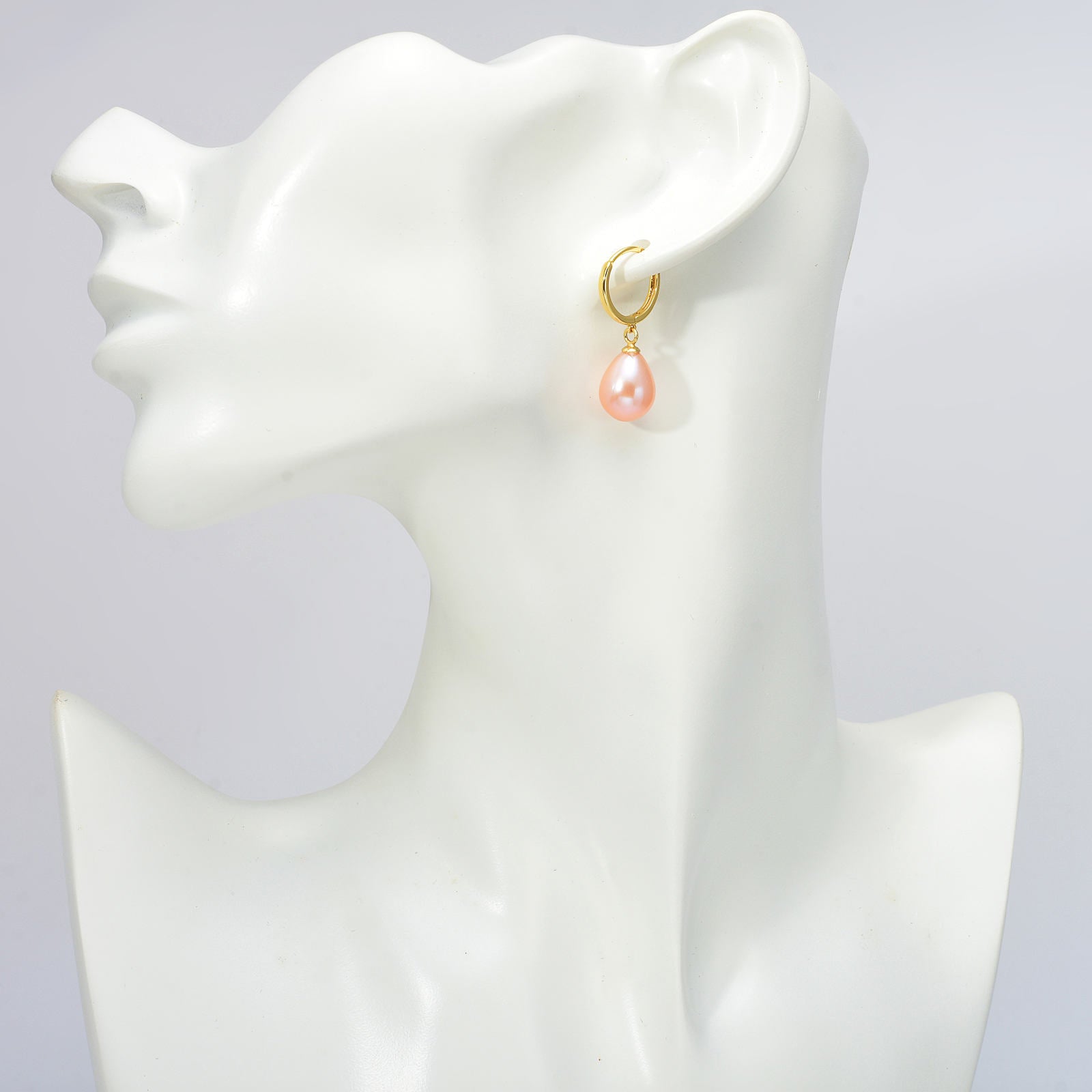 AAAAA Freshwater Pearl Drop Earrings S925 | Pearl Drop Earrings | Oval Real Pearl Earrings in 18K Gold Plated Clasp