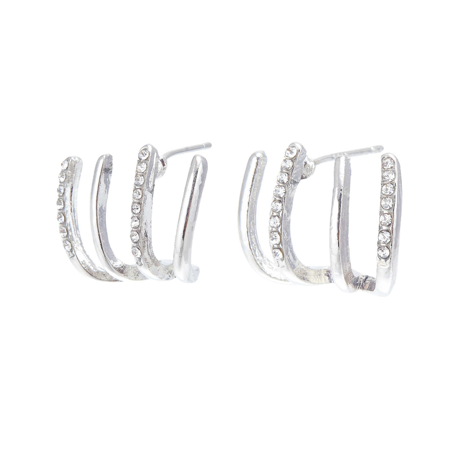 Boucles d'oreilles créoles multi-or | Petites créoles à perles | Boucles d'oreilles créoles à griffes pour femmes