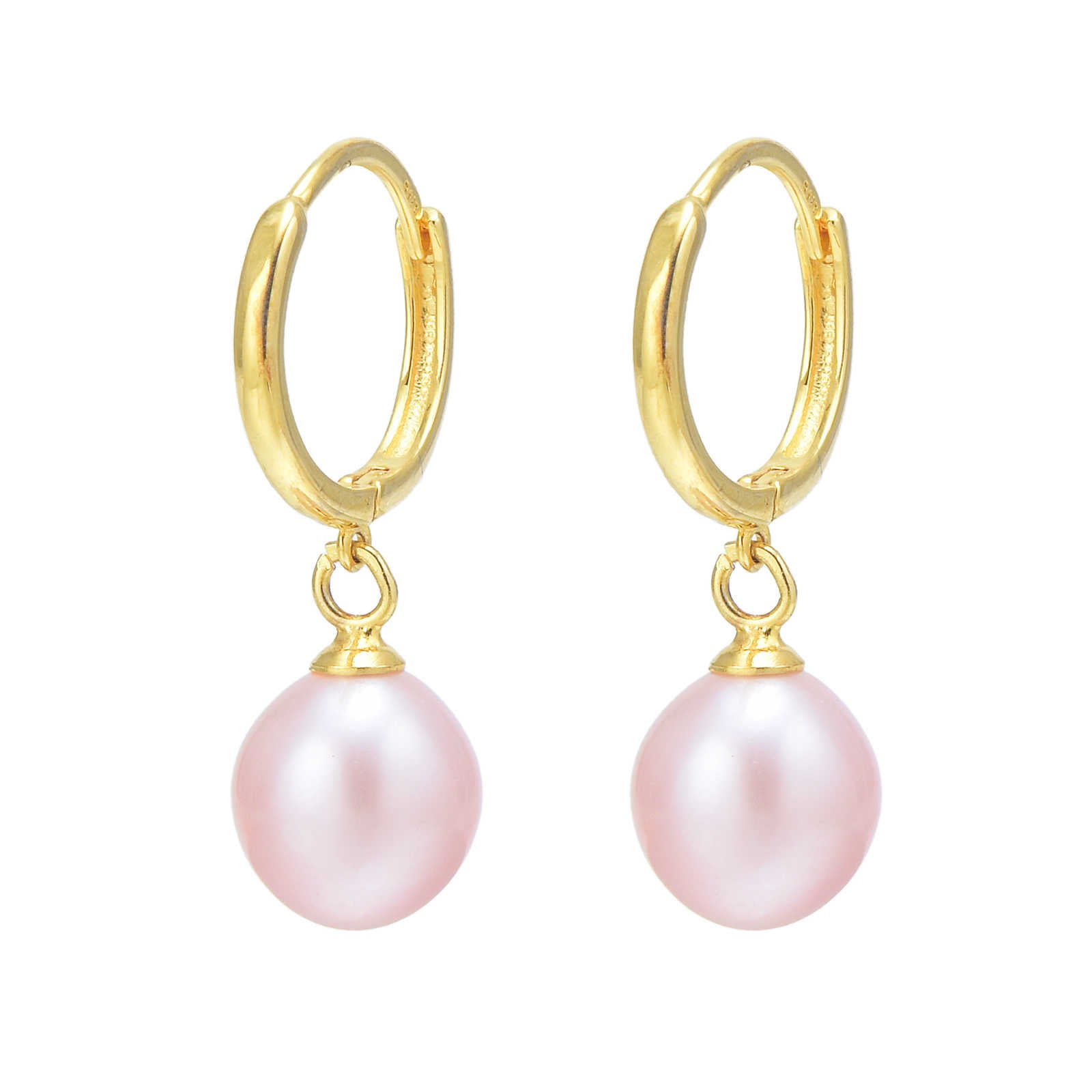 AAAAA Freshwater Pearl Drop Earrings S925 | Pearl Drop Earrings | Oval Real Pearl Earrings in 18K Gold Plated Clasp