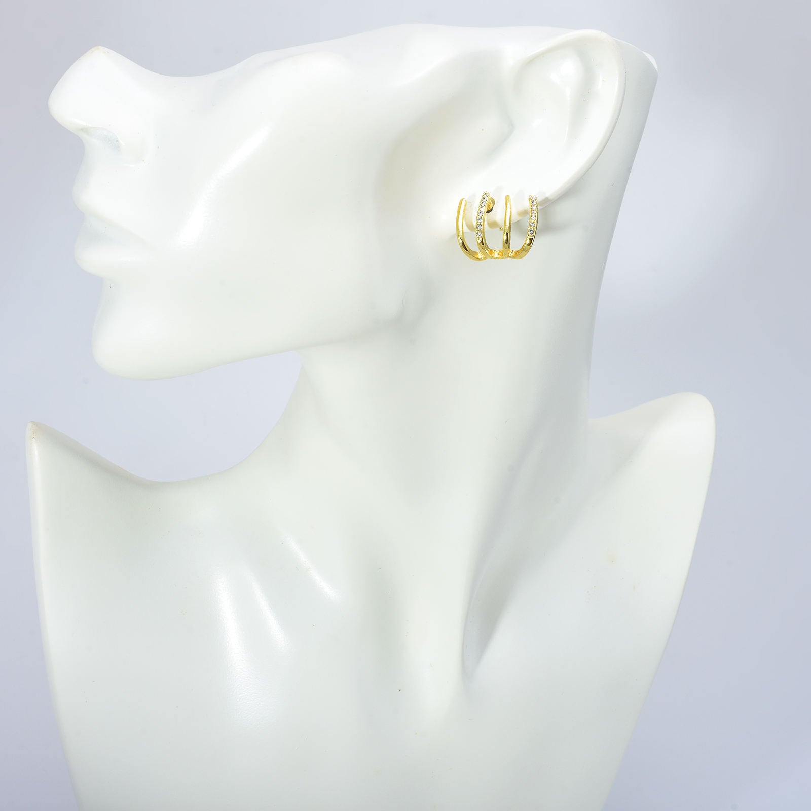 Boucles d'oreilles créoles multi-or | Petites créoles à perles | Boucles d'oreilles créoles à griffes pour femmes