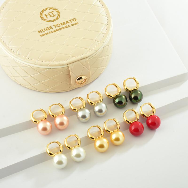 Neue, elegante Perlenohrringe für Damen in einer 14 Karat vergoldeten Setbox, mit kostenlosem Schmuck-Organizer, Muttertagsgeschenk