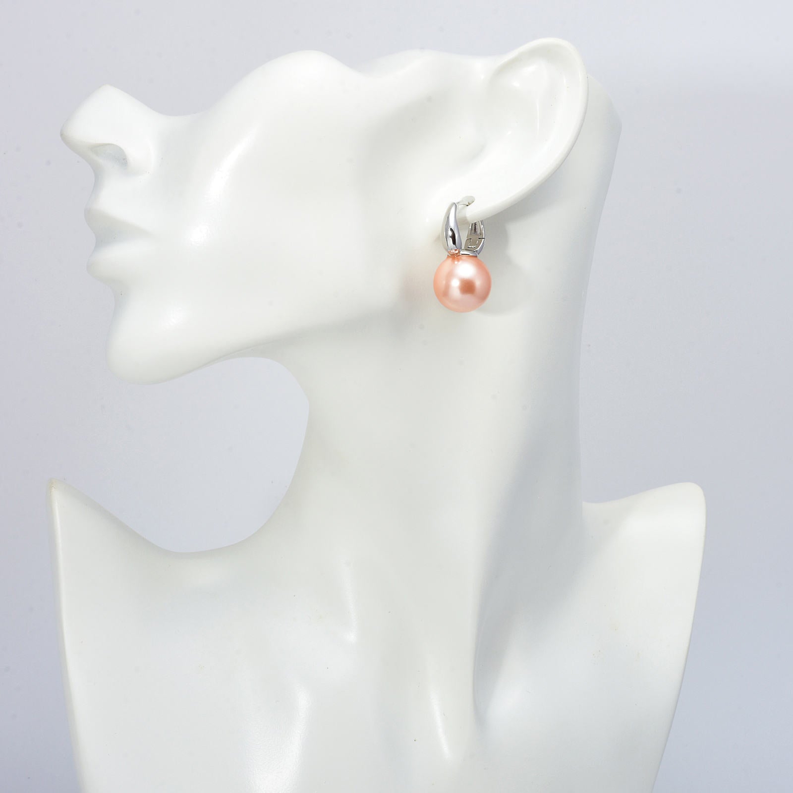 New Elegant Pearl Earrings 14mm Big Pearl Drop Earrings for Women in 14K Gold Plated Clasp (White, Champagne and Grey Available)