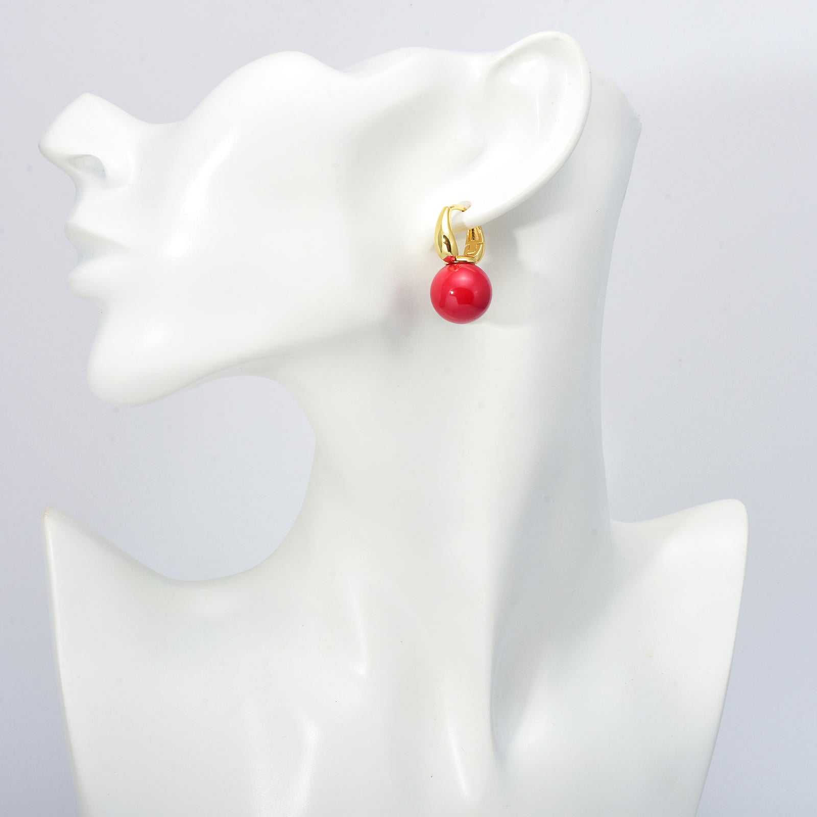 New Elegant Pearl Earrings 14mm Big Pearl Drop Earrings for Women in 14K Gold Plated Clasp (White, Champagne and Grey Available)