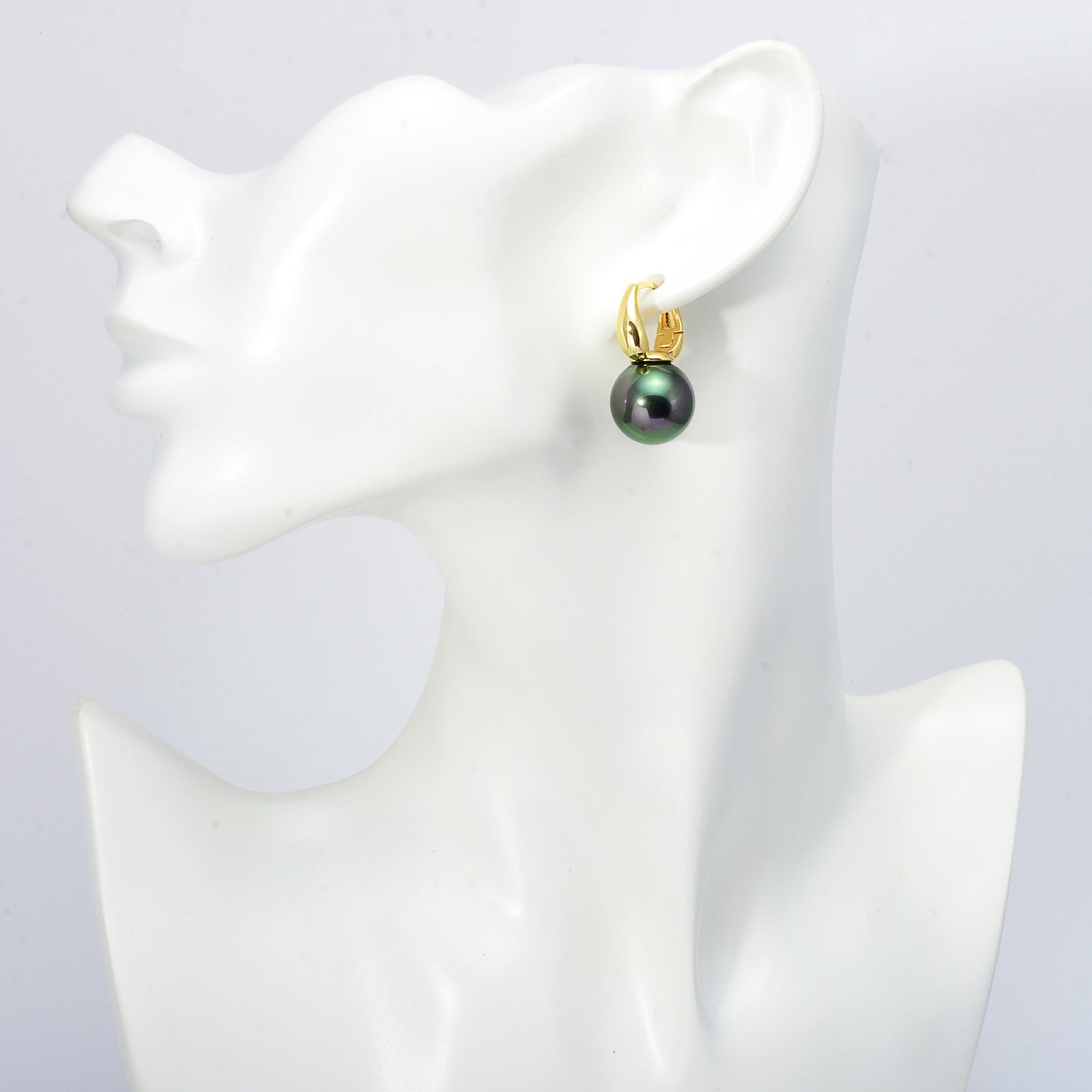 New Elegant Pearl Earrings 14mm Big Pearl Drop Earrings for Women in 14K Gold Plated Clasp (White, Champagne and Grey Available)