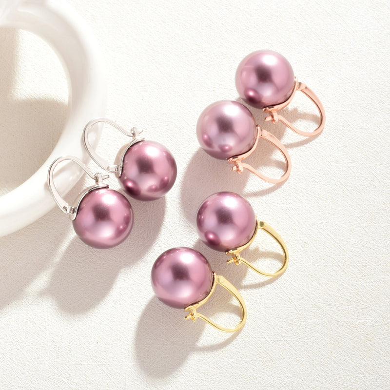 purple pearl dangle earrings huge tomato