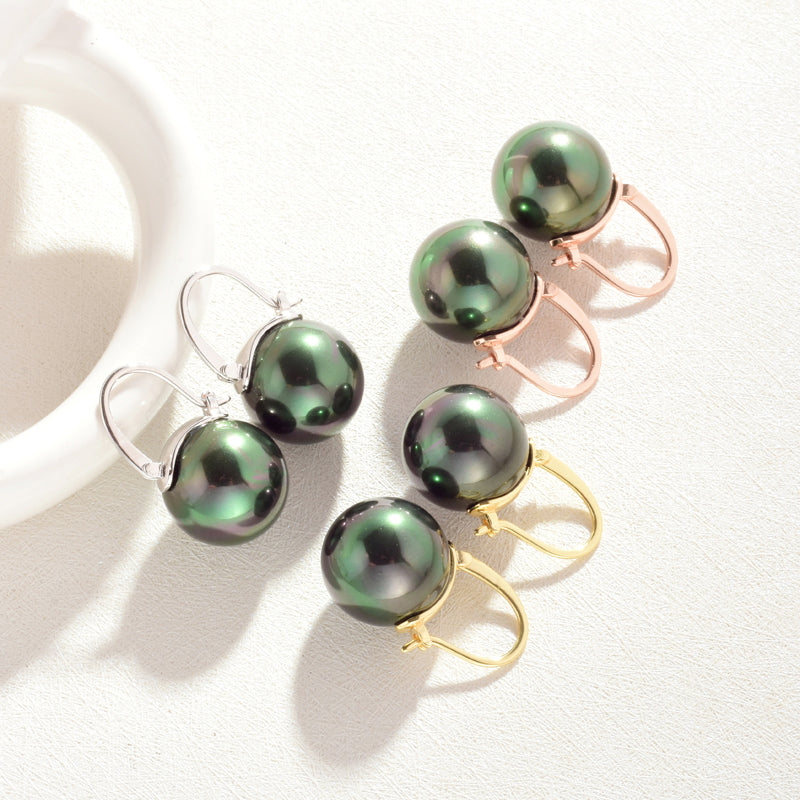 black pearl earrings rose gold huge tomato