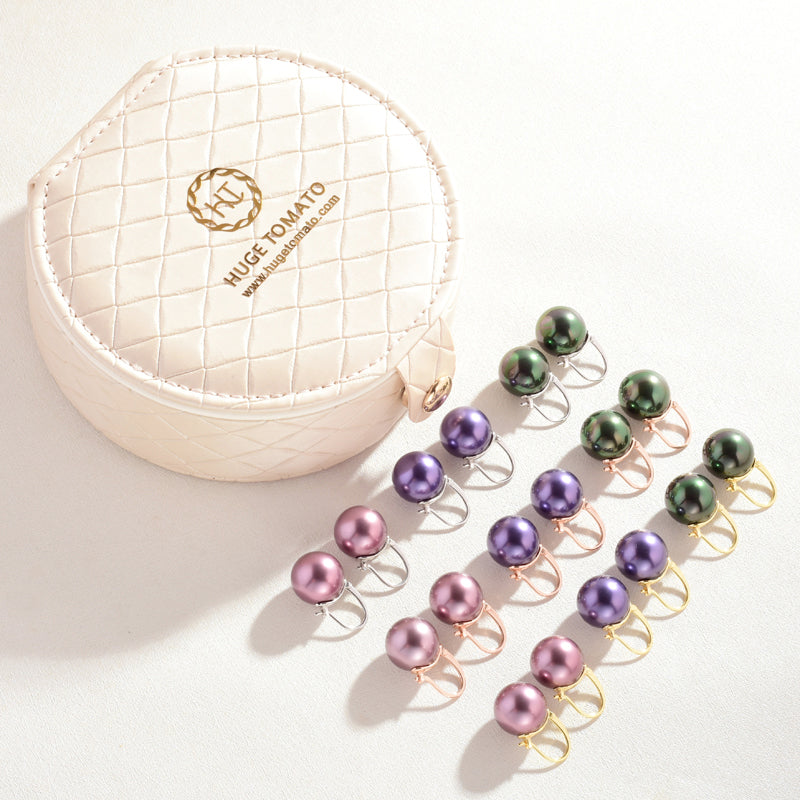 Elegant Pearl Earrings Set, Comes With Free Jewelry Organizer, Mother's Day Gift