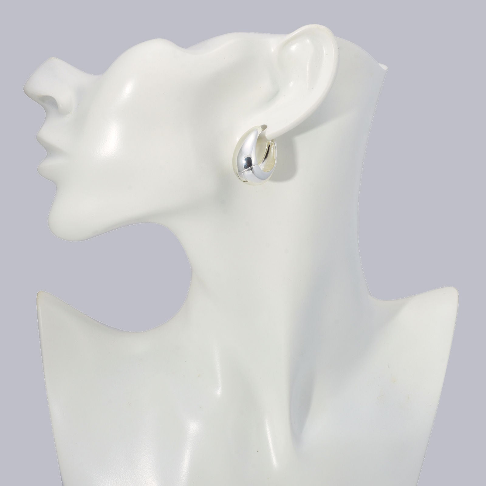 Chunky Hoop Earrings in 18K Gold Plated and Silver | Teardrop Gold Huggie Earrings and Sliver Huggie Earrings