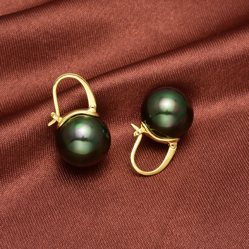 black pearl dangle earrings