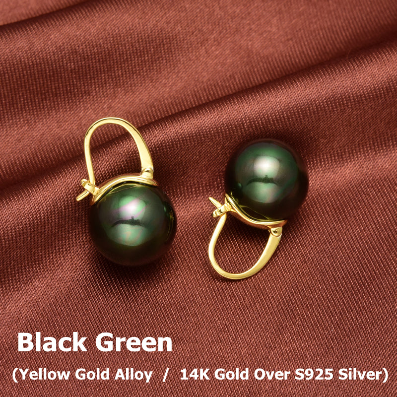 black pearl drop earrings