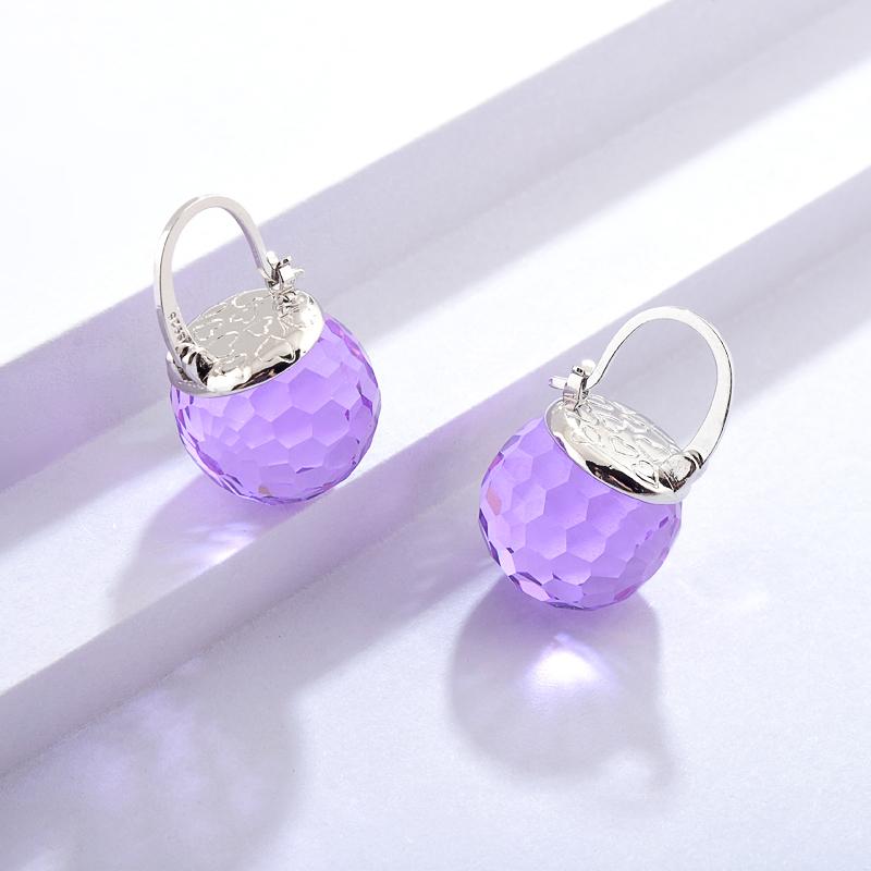 Crystal Ball Crystal Drop Earrings Available with Gold and Silver Clasp Set Box, with Free Jewelry Organizer, Mother's Day Gift