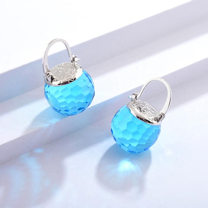 Crystal Ball Crystal Drop Earrings Available with Gold and Silver Clasp Set Box, with Free Jewelry Organizer, Mother's Day Gift