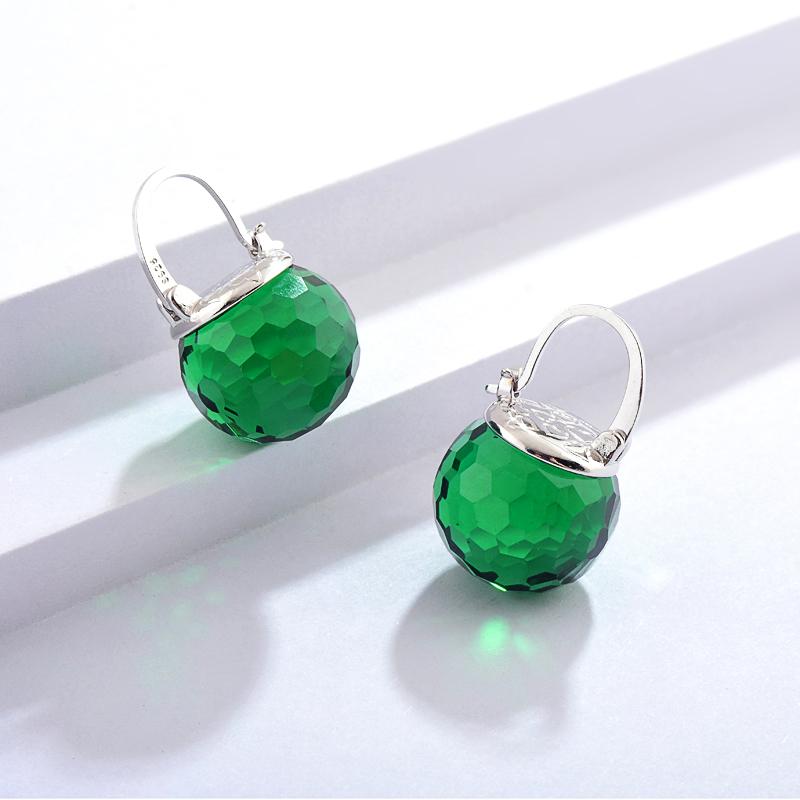 Crystal Ball Crystal Drop Earrings Available with Gold and Silver Clasp Set Box, with Free Jewelry Organizer, Mother's Day Gift