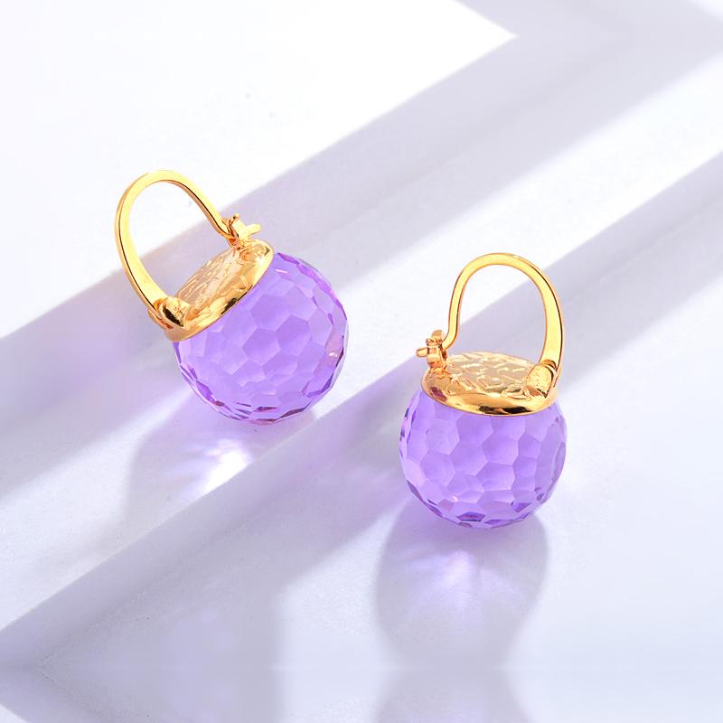 Crystal Ball Crystal Drop Earrings Available with Gold and Silver Clasp Set Box, with Free Jewelry Organizer, Mother's Day Gift