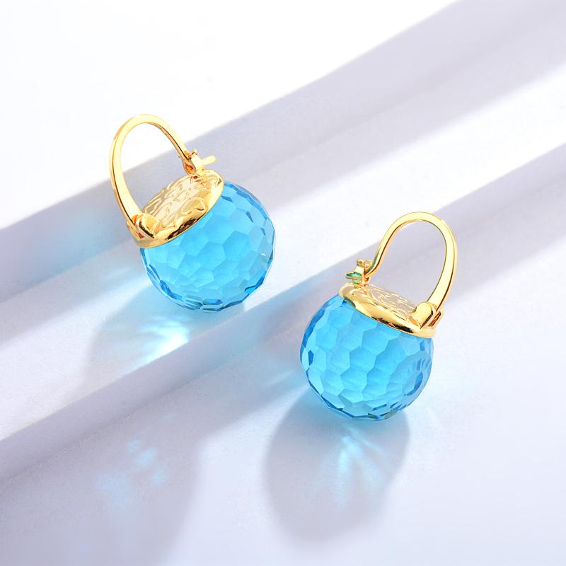 Crystal Ball Crystal Drop Earrings Available with Gold and Silver Clasp Set Box, with Free Jewelry Organizer, Mother's Day Gift