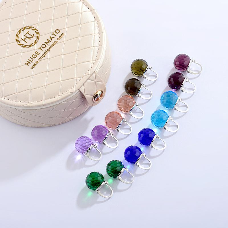 Crystal Ball Crystal Drop Earrings Available with Gold and Silver Clasp Set Box, with Free Jewelry Organizer, Mother's Day Gift