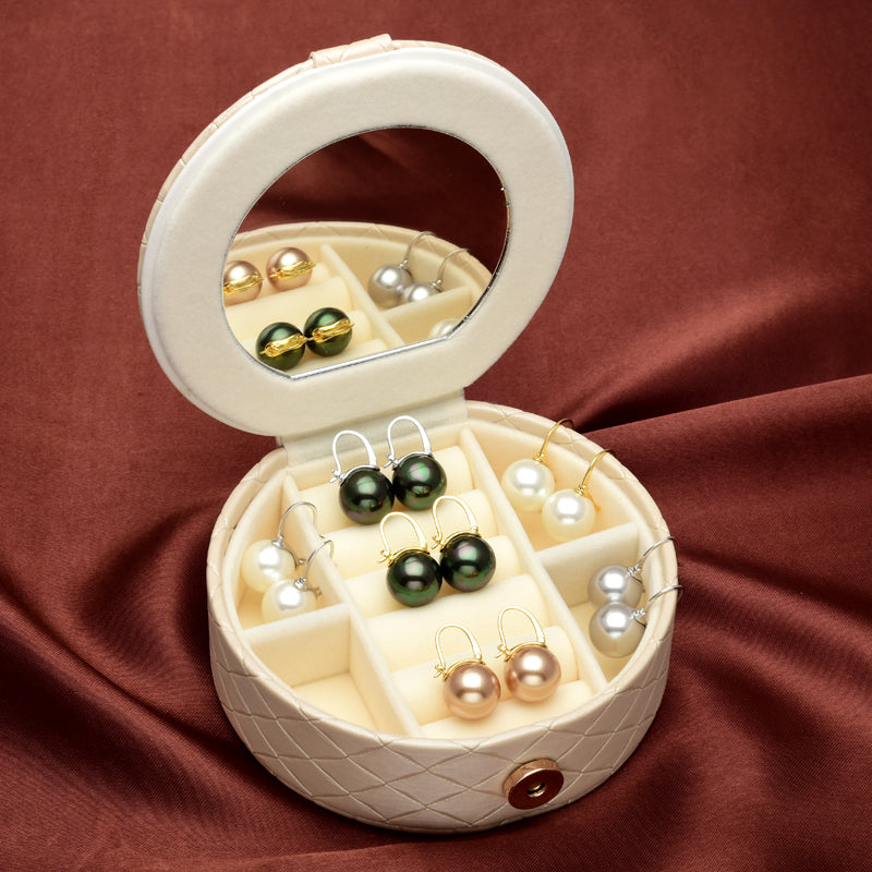 Elegant Pearl Earrings Set Box