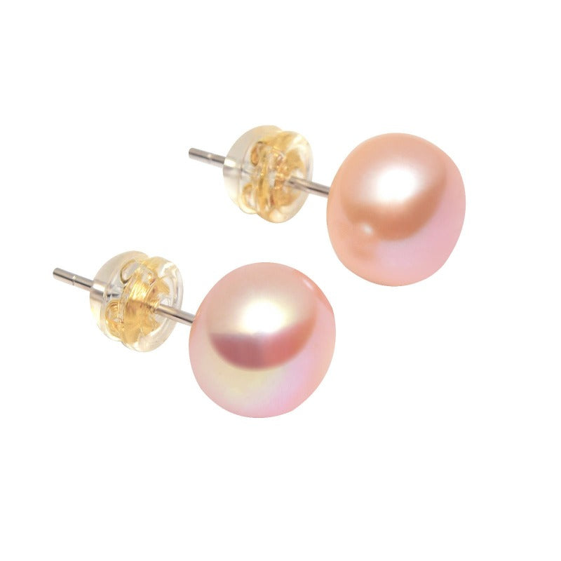 Boucles d'oreilles à tige en perles d'eau douce AAA | Boucles d'oreilles à tige en argent sterling avec perles véritables (6-12 mm)