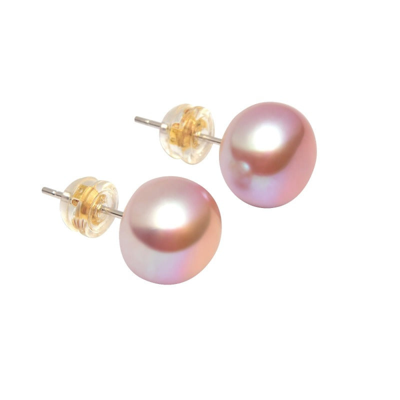 Boucles d'oreilles à tige en perles d'eau douce AAA | Boucles d'oreilles à tige en argent sterling avec perles véritables (6-12 mm)