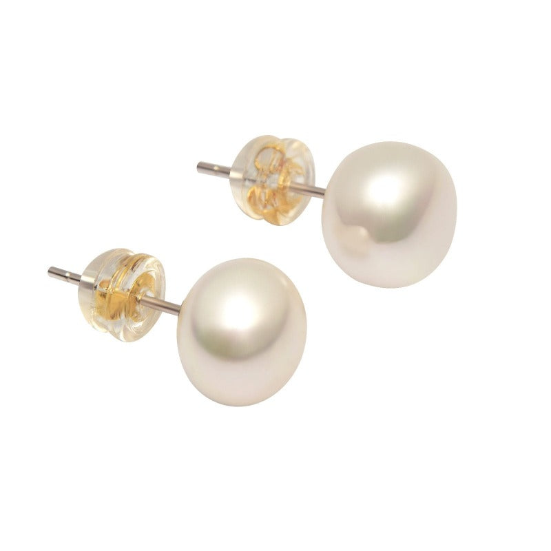 Boucles d'oreilles à tige en perles d'eau douce AAA | Boucles d'oreilles à tige en argent sterling avec perles véritables (6-12 mm)