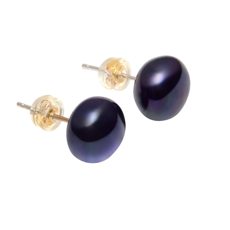Boucles d'oreilles à tige en perles d'eau douce AAA | Boucles d'oreilles à tige en argent sterling avec perles véritables (6-12 mm)