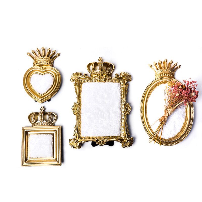 Palace royal style jewelry display stand gold crown photo frame earrings storage shooting props jewelry ornaments