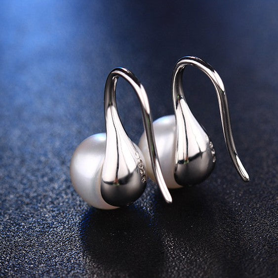 AAAA Freshwater Pearl Drop Earrings S925 | Real Pearl Earrings in Sterling Silver and 14k Gold Plated Pin