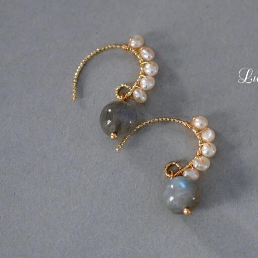 Freshwater Cultured Pearl And Jade Drop Earrings in 14K Gold Over Sterling Silver(3-4mm)