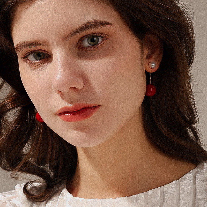 Double Pearl Dangle Earrings | Dangle Pearl Earring Jackets with Sterling Silver Pins