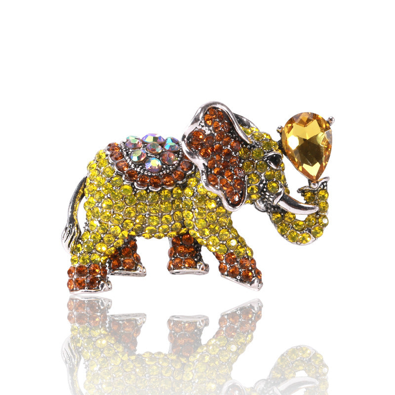 Broche estilo elefante para hombre, regalo de joyería hecho a mano