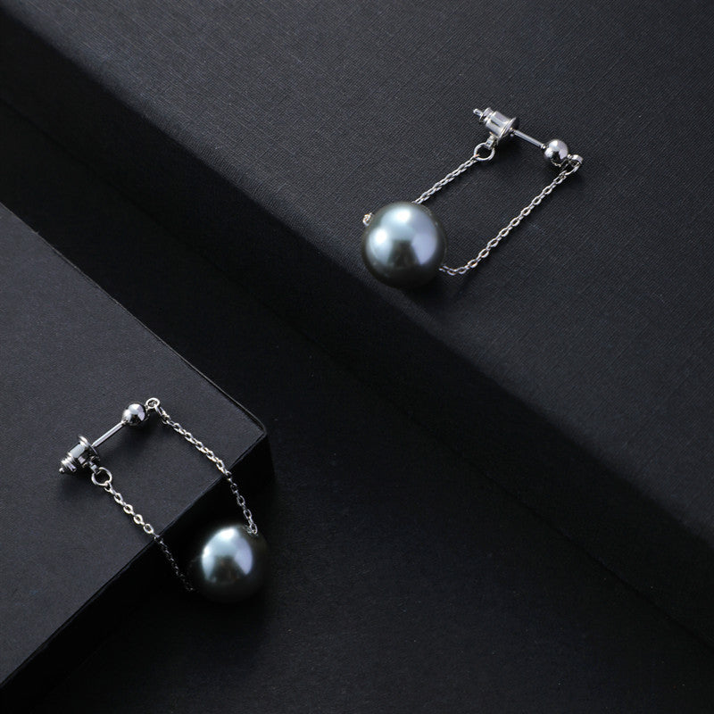 Pearl Dangle Earrings | Faux Pearl Earrings | Dangle Pearl Earrings with Silver Pins (10mm)