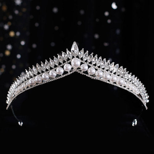 Wedding Tiaras | Pearl Wedding Crown | Diamond Bridal Crown for Wedding