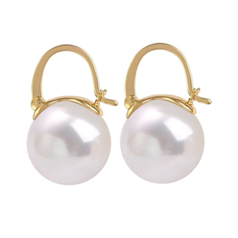 New Color Elegant Pearl Earrings | Earrings with 14mm Big Pearl | Pearl Drop Earrings