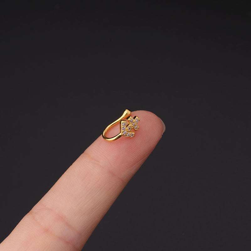 16G Surgical Steel Belly Button Rings CZ Navel Rings Belly Body Piercing Crystal Alloy Nose Clip Body Jewelry