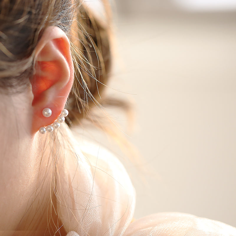 Freshwater Pearl Earrings Vintage Pearl Jackets Earrings in 14K Gold and Sterling Silver