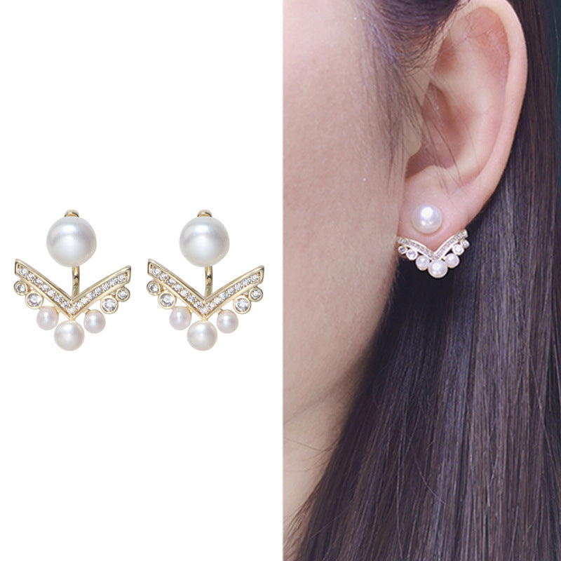 AAA Freshwater Pearl Earrings | Real Pearl Earrings Jackets | Pearl Diamond Earrings in Sterling Silver